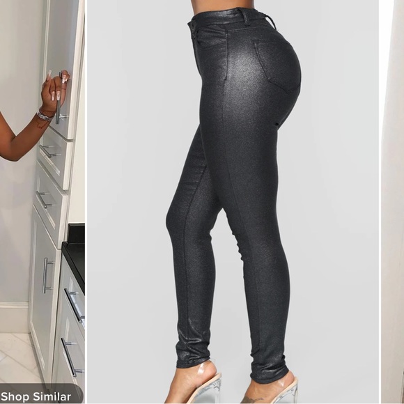 Black faux leather pants - Picture 6 of 10